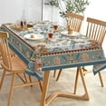 thumbnail image 6 of Boho Flower Birds Rectangle Tablecloth 60 x 84 Inches, Blue Bohemian Vintage Floral Decorative Dining Table Cloth, French Farmhouse Elegant Dinner Tablecover Picnic Party Decoration, 6 of 6