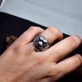 thumbnail image 6 of Oxidized Sterling Silver Lion Ring: Gothic Punk Statement Jewelry, 6 of 10