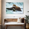 thumbnail image 3 of Elephant Stock Simple Bear Fishing Wall Art - Horizontal Canvas Wall Art - Living Room Wall Decor - Animal Canvas - Blue And Brown Decor - 48" x 32", 3 of 8