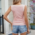 thumbnail image 4 of yillto Women's Striped Tank Tops Ribbon Sleeveless Crew Neck Causal Shirts Summer Basic Slim Tee, 4 of 7