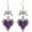 Purple, variant on Gothic Thorn Heart Earrings,Punk Style Red Purple Black Crystal Earrings Vintage Heart Cross Earring Y2k Aesthetic Hip Hop Earring Victoria Vampire Halloween Jewelry Costume