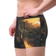 thumbnail image 2 of Susaid Sunset Meditating Doberman Print Men's Mesh Boxer Briefs Cooling Breathable Sports Underwear Wide Waistband Boxer Briefs W/Fly-XX-Large, 2 of 5