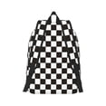 thumbnail image 2 of Naloa Black and White Checkerboard Canvas Backpack for Men Women Rucksack Casual Travel Daypack College Tote Satchel Bookbag for Teens-Small, 2 of 7
