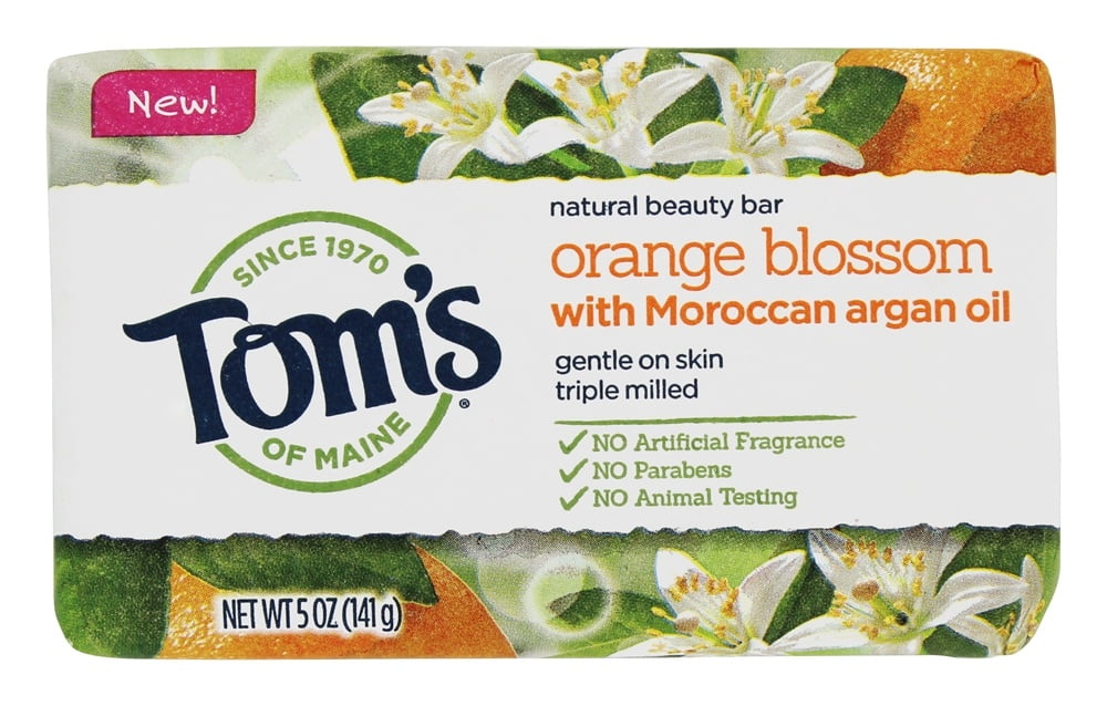 Tom's of Maine Natural Bar Soap, Orange Blossom with Moroccan Argan Oil, 5 oz