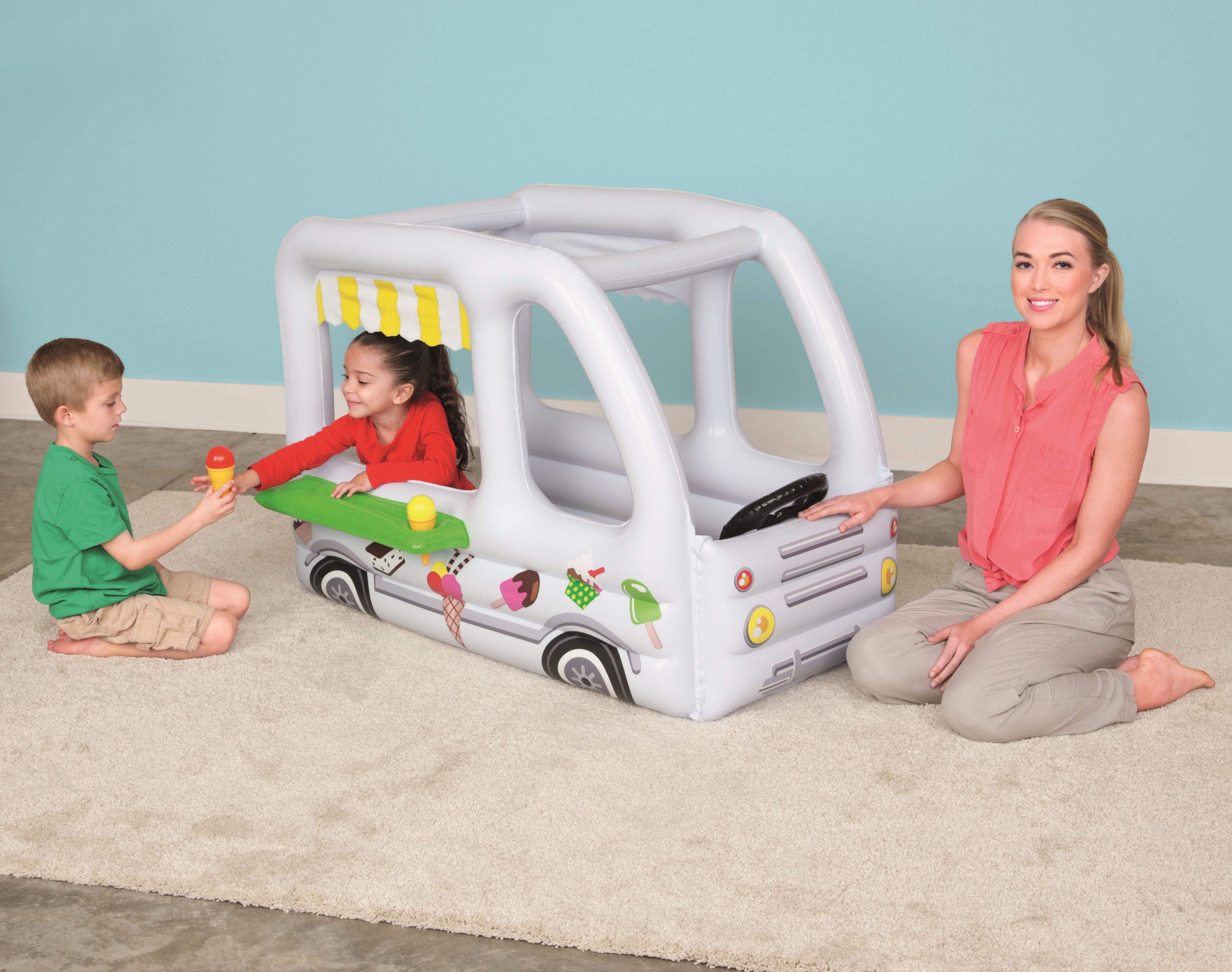 Up In Over Scoops N Smiles Ice Cream Truck Inflatable Ball Pit
