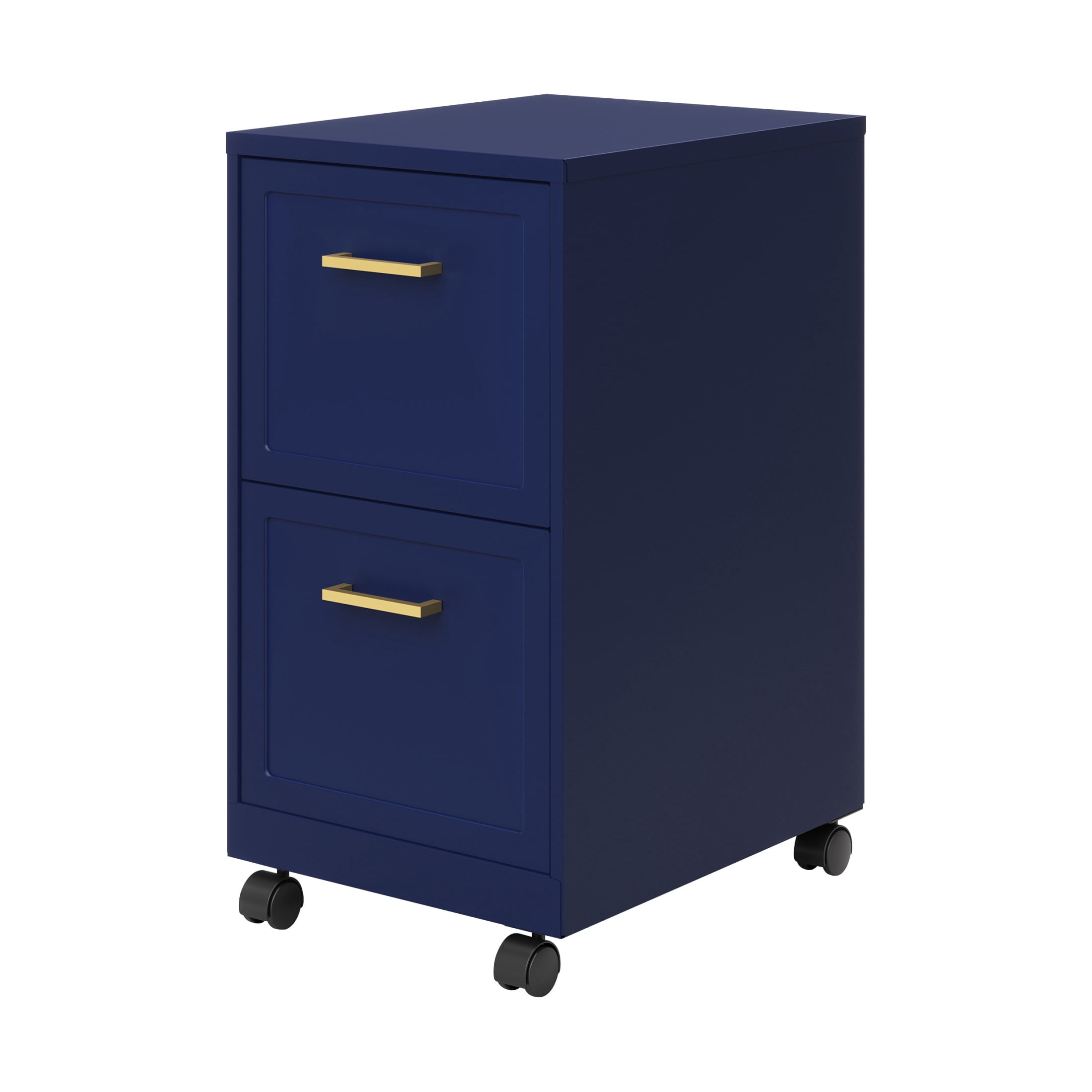 Space Solutions 18" Deep 2 Drawer Mobile Letter Width Vertical File Cabinet, Navy