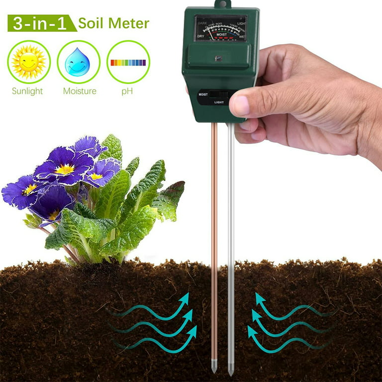 Soil Tester, 4-in-1 Soil Moisture/Light/pH Meter, Gardening Lawn Farm Test  Kit Tool, Digital Plant Probe, Water
