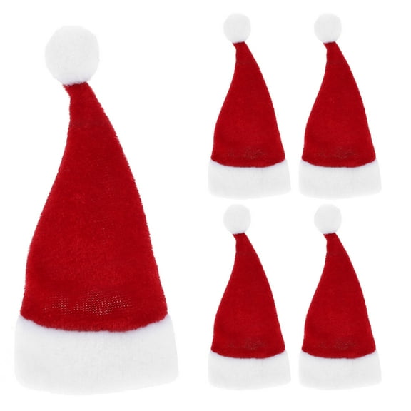 HONITANO 10Pcs Mini Christmas Hat Multi Color Velvet Fabric For Small Stuffed Dolls And Diy Crafts