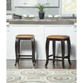 thumbnail image 2 of Linon San Francisco Backless Wood Counter Stool, 24" Seat Height, Wenge Finish Finish with Caramel Fabric, 2 of 5