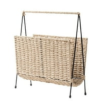 FEAMOS Hand Woven Magazine Holder Standing Basket Book Storage Holder Newspaper Storage Rack For Living Room, Nursery, Office