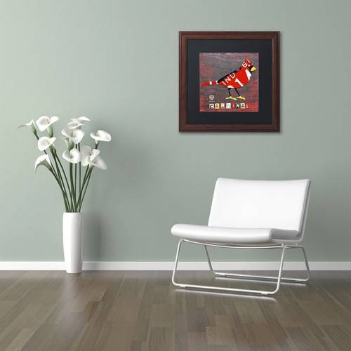 Trademark Fine Art 'Indiana Cardinal' Canvas Art by Design Turnpike, Black Matte, Wood Frame