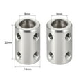 thumbnail image 3 of Unique Bargains Shaft Coupling 8mm to 8mm Bore L22xD14 Robot Motor Wheel Rigid Coupler Connector Silver Tone 2 pcs, 3 of 3