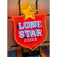 thumbnail image 2 of Queen Sense 20"x16" Lone Stars Beer Neon Sign HD Vivid Printing Handmade Artwork Neon Light 120LSBLVVD, 2 of 3