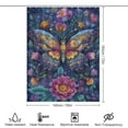 thumbnail image 2 of Ornate Butterfly Cosmic Floral Art Shower Curtain , Enchanted Forest Scenic Bathroom Decor Sets, Waterproof Fabric with Hooks, 2 of 7
