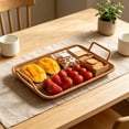 thumbnail image 4 of WWC Hand-Woven Serving Trays, 15x11 inch Wicker Rattan Serving Basket with Handles, Decorative Trays for Coffee Table and Fruit Breakfast Snack, 4 of 6