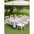 thumbnail image 5 of Outdoor Tablecloth with Umbrella Hole, Green Coastal Spillproof Waterproof Outdoor Table Cover, Ocean Coral Starfish Seahorse Farmhouse Patio Tablecloths for Party Picnic Camping, Rectangle 60"x120", 5 of 9
