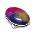 thumbnail image 2 of Natural Rainbow Solar Quartz Gemstone Handmade 925 Steling Silver Ring S.8, 2 of 2