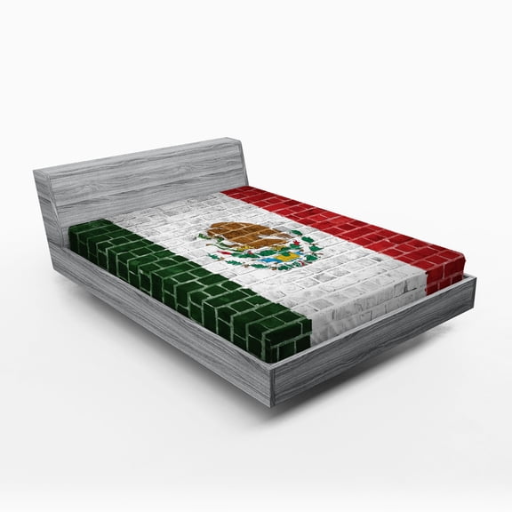 Ambesonne Mexica Fitted Sheet, Latina Country Flag, Queen Size, Multicolor