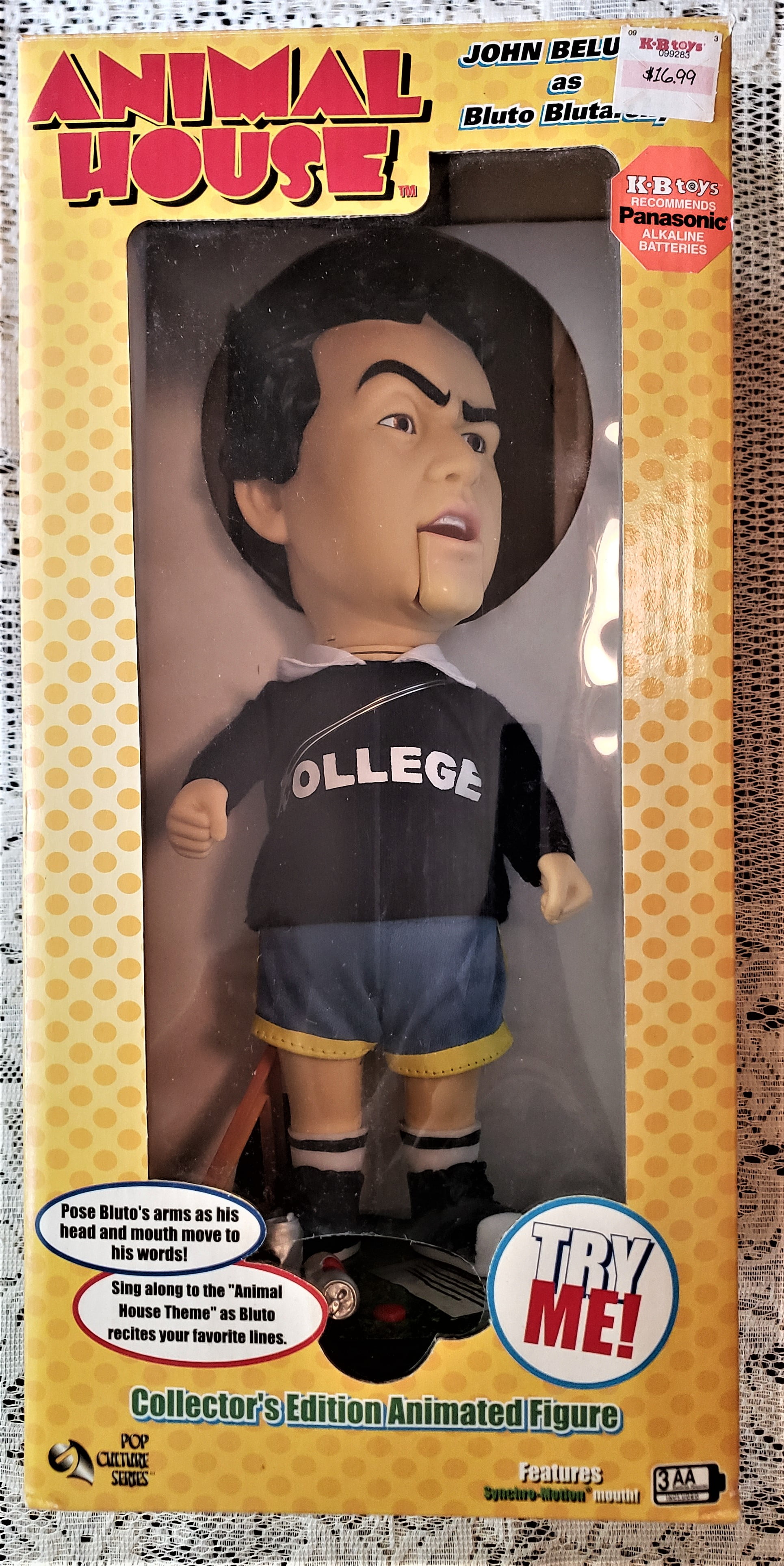 ANIMAL HOUSE 12" Talking John Belushi as Bluto Blutarsky Animated