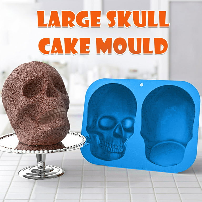 OAVQHLG3B Cake Mold Skull Mold Extra Large Silicone Skull Cake Mold Haunted  Skull Baking Cake Pan for Halloween and Birthday Party 