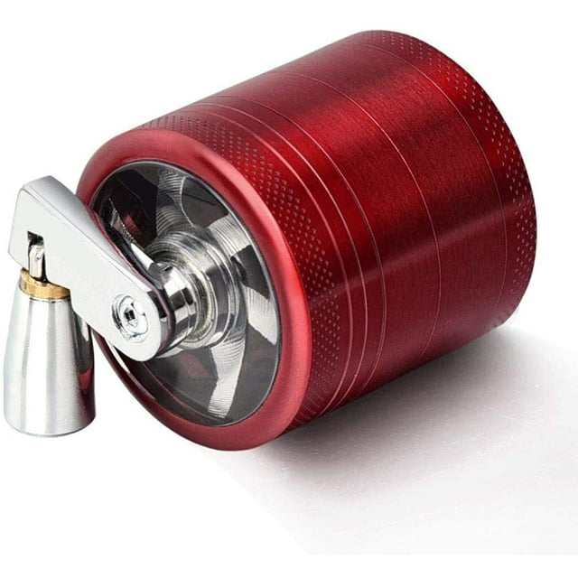 4 Layers Grinder, 4- Layer Zinc Alloy Manual Crusher Mill with 3- Chambers Handle for Kitchen Spice Grinding Tool