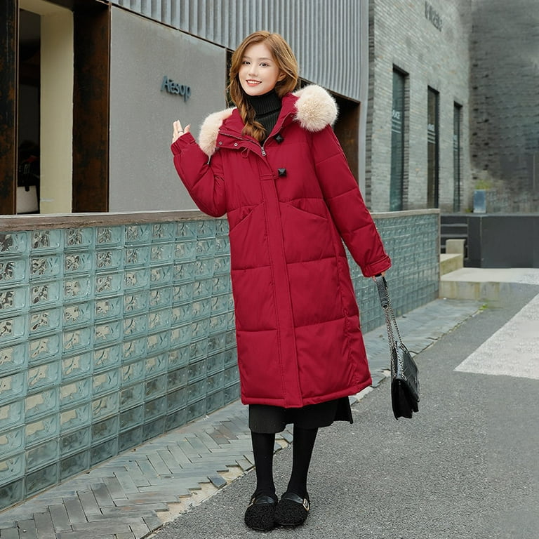 DanceeMangoo Winter Coats for Women Slim Parkas Warm Mid-Length Hooded  Padded Cotton Jacket Women Clothes Korean Parka Femme Hiver Zm