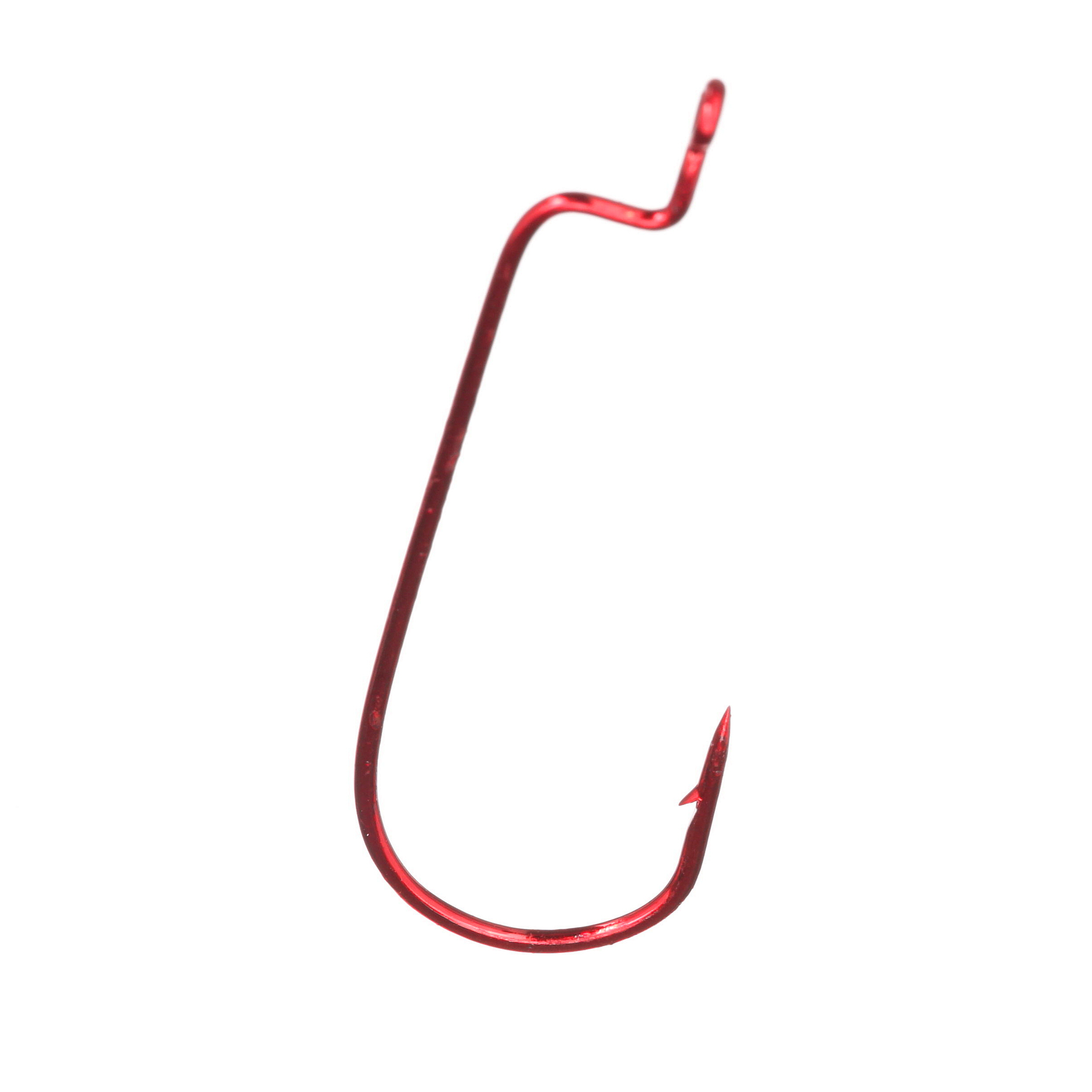 Lazer Sharp L091RGH-1/0 Round Bend Worm Hook, Red, Size 1/0