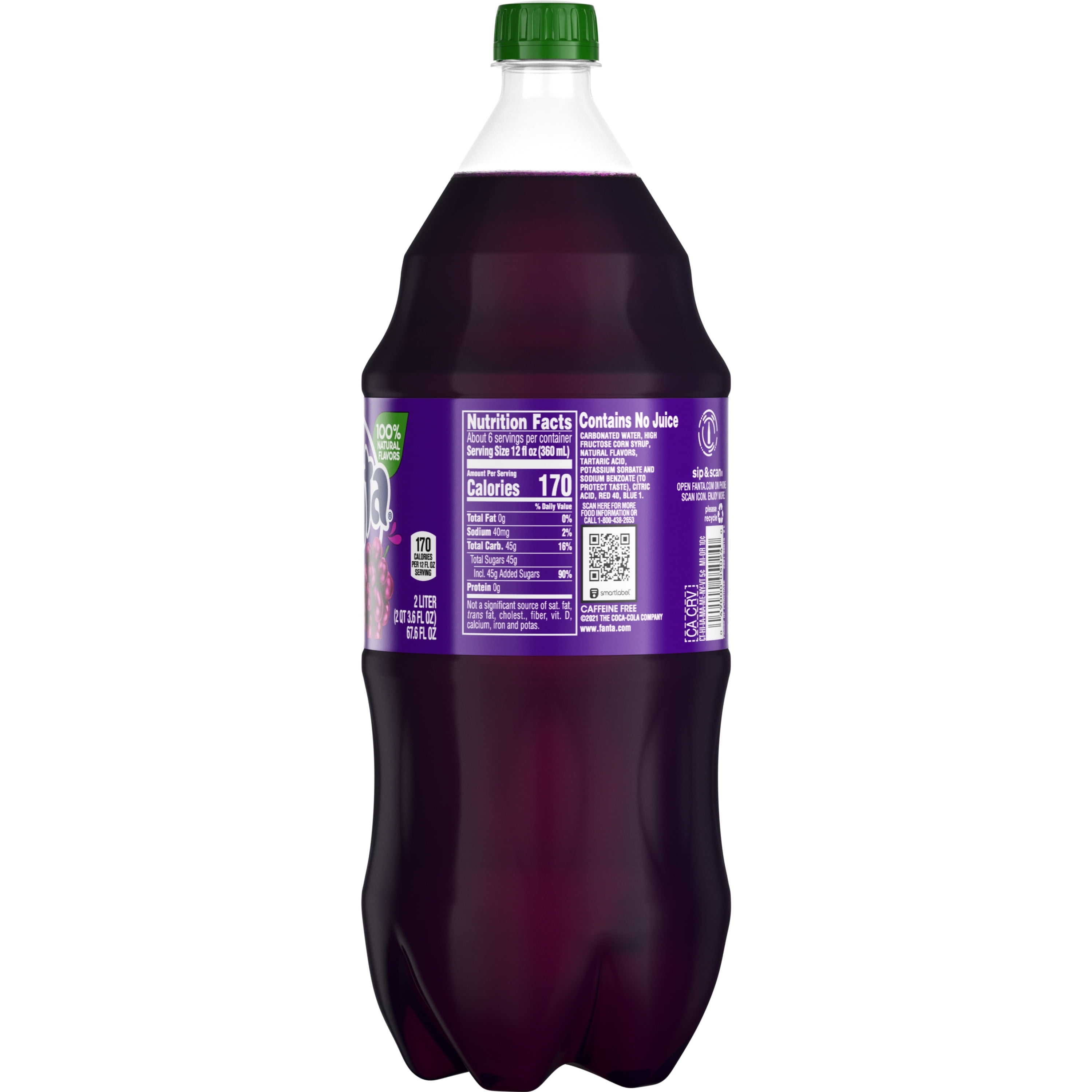 Fanta Grape Fruit Soda Pop, 2 Liter Bottle - Walmart.com