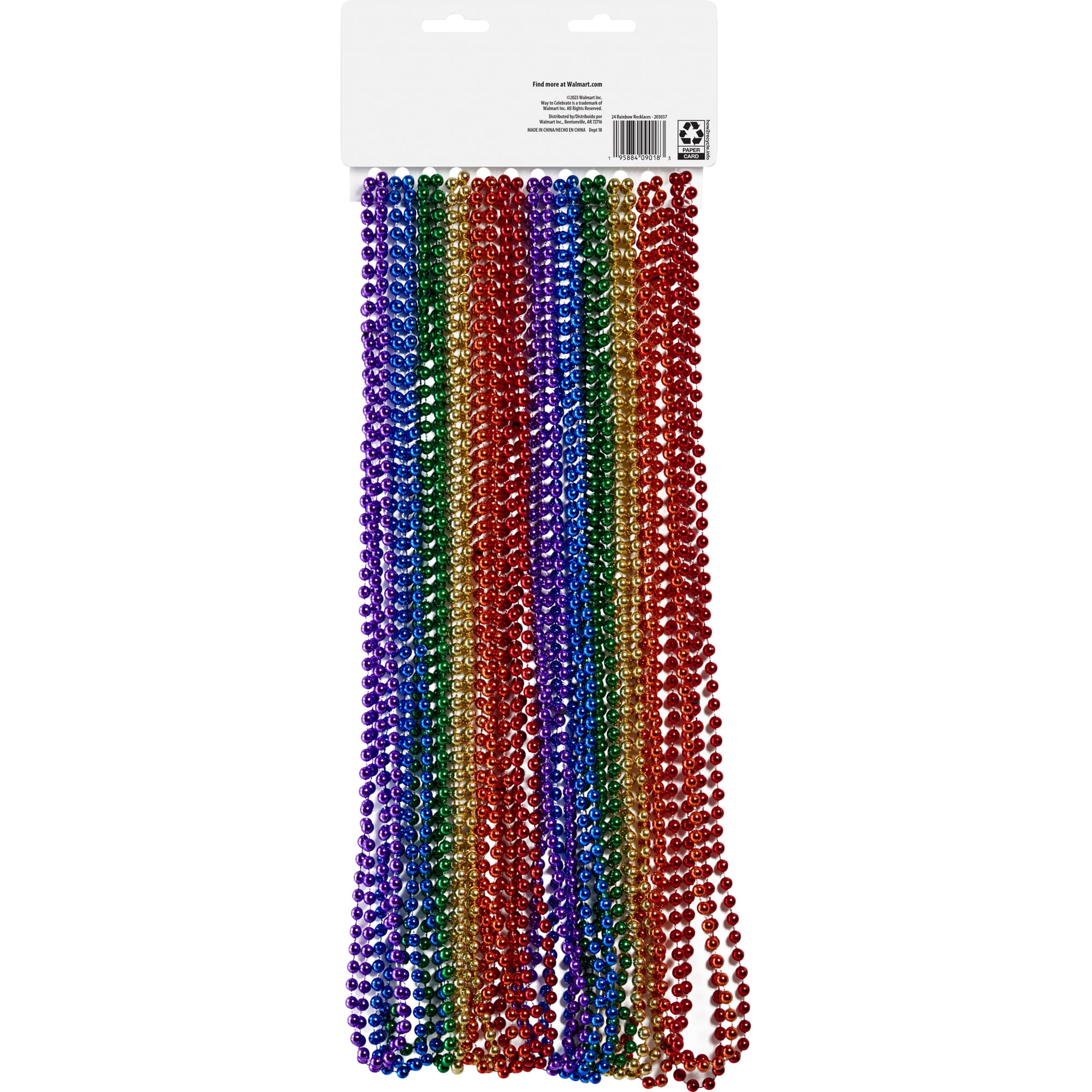 Rubies Rainbow Beads Necklace, 24PCS