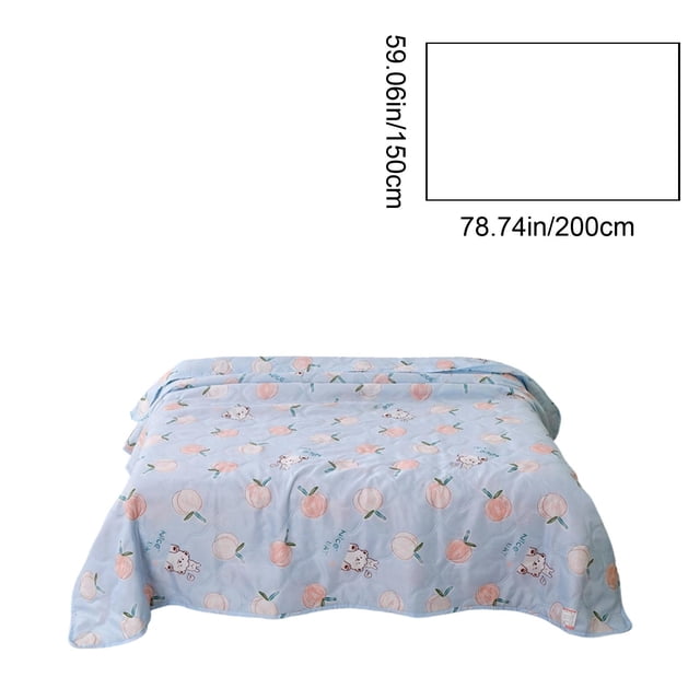 Ohufall Cooling Comforter Animal Peach Pattern Couch Blanket Lightweight Comforter Thin Quilt Washable Breathable Summer Bedding