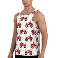 thumbnail image 2 of Gukieu Red Wheeled Tractors Print Men's Quick Dry Fitness Vest, Round Neck Sleeveless Fitness Bodybuilding Top-Large, 2 of 7