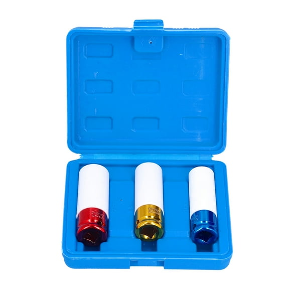 Lug Nut Socket, 1/2in Durable 3pcs Drive Wheel Sockets  For Maintenance