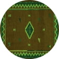 thumbnail image 1 of Ahgly Company Indoor Round Southwestern Green Country Area Rugs, 8' Round, 1 of 4