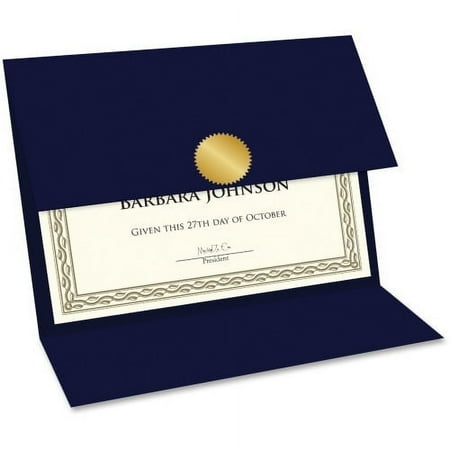 UPC: 0071064478371 | Geographics Double-fold Certificate Holder Navy – Recycled – 5 / Pack