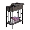 thumbnail image 4 of Convenience Concepts Town Square Flip Top End Table with Charging Station, Weathered Gray/Black, 4 of 4