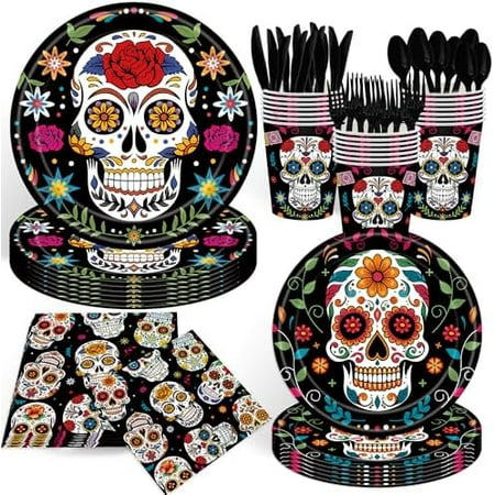 140Pcs Day of the Dead Party Supplies – Sugar Skull, Halloween – Home Decor, Kitchen, & Other