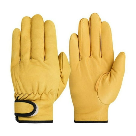 

YSABOXS Leather Work Gloves Soft Household Gardening Gloves Wear-Resistant Safety Glove