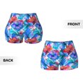 thumbnail image 5 of Picia Bright Flowers Printed Workout Shorts for Women Seamless Scrunch Butt Lifting High Waisted Yoga Gym Booty Running Moisture-wicking Short Pants-Small, 5 of 9