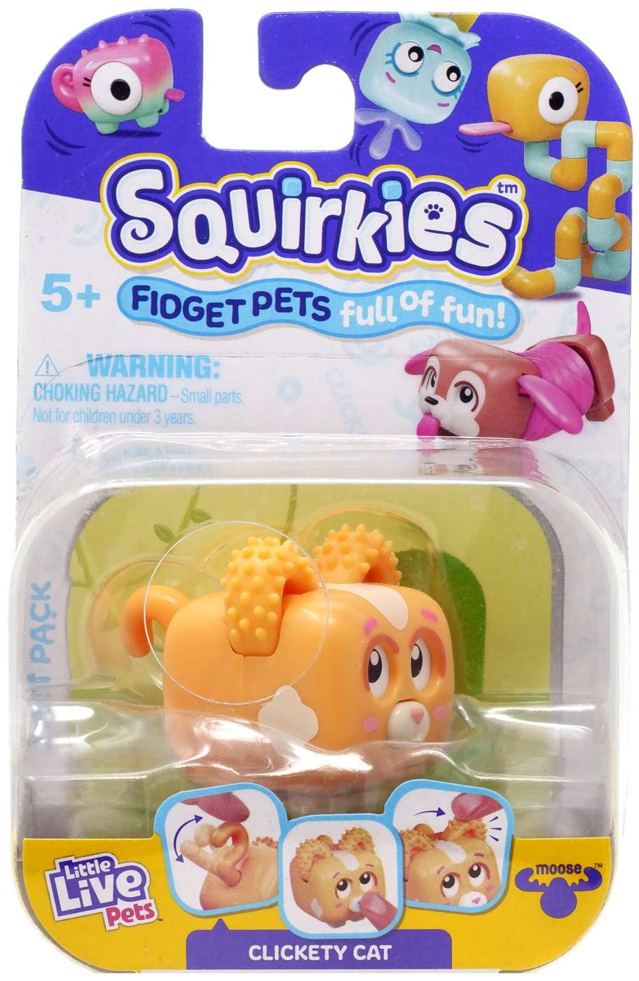 Little Live Pets Squirkies Clickety Cat Figure (Orange)