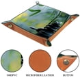 thumbnail image 3 of Women Girls Leather Square Dish Trinket Plate Jewelry Tray for Mothers Day Birthday Gift, Zen Stones Bamboo, 3 of 6