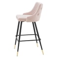 thumbnail image 3 of Bar Stool Chair Barstool, Velvet, Pink, Modern Contemporary Urban Design, Bar Pub Cafe Bistro Hotel Restaurant Hospitality, 3 of 8