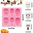 thumbnail image 5 of 2 Pcs Halloween Chocolate Mold Pink Silicone Molds Halloween Theme Food Grade Chocolate Candy Moulds 3D Skull Scary Movie Characters Designs Homemade Prank Chocolate Mold for Halloween Party Decor, 5 of 5