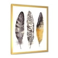 thumbnail image 2 of Designart 'Boho Ethnic Art Dark Gray Feathers III' Bohemian & Eclectic Framed Art Print, 2 of 4
