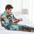 thumbnail image 6 of Sikiie Stylish Dog in Denim Outfit Mens Pajama Set, Soft Warm Long Sleeve Sleepwear, Cozy Button-Down Pjs for Men-X-Large, 6 of 7