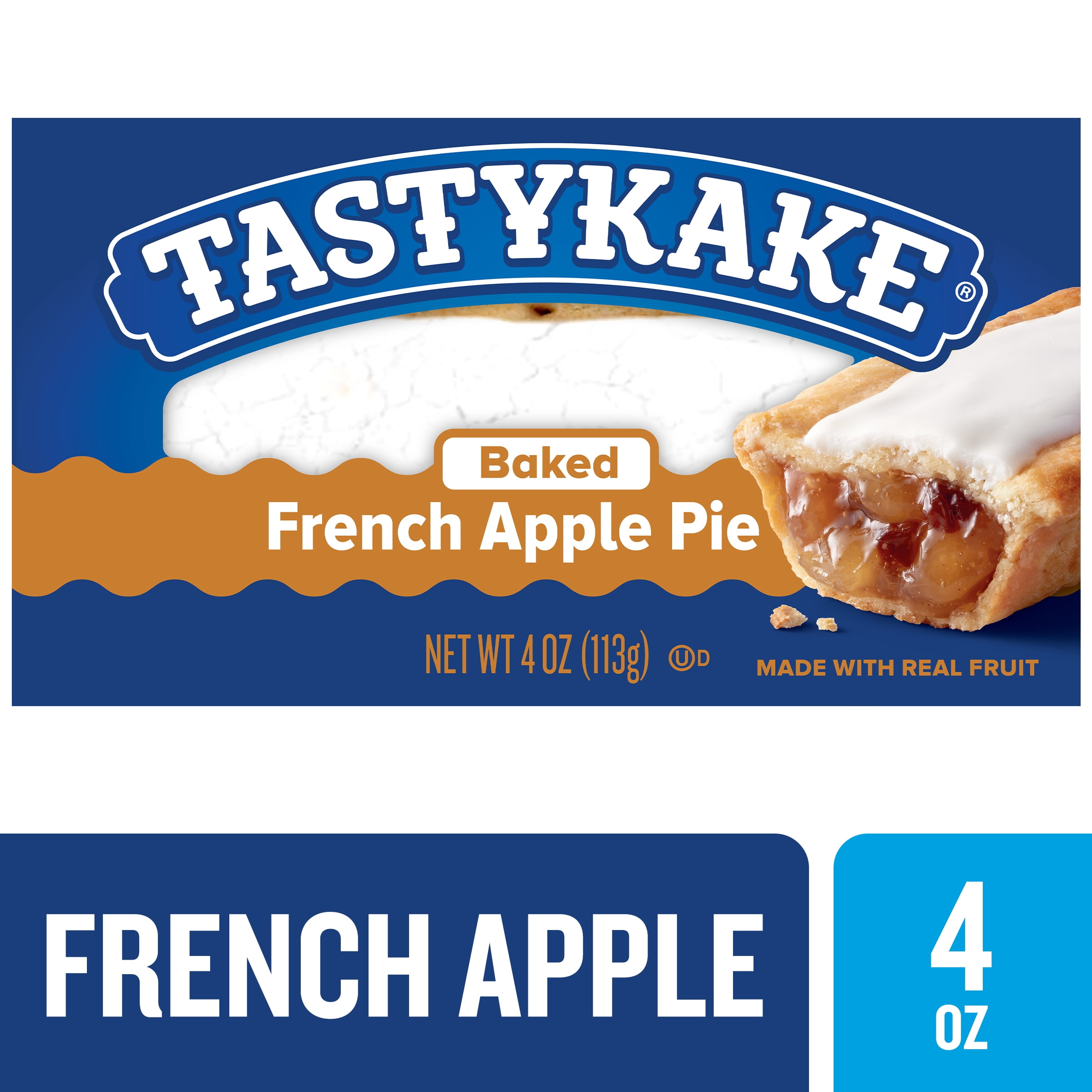 Tastykake French Apple Baked Pie with icing, 4 oz (113g)