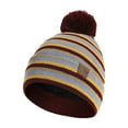 thumbnail image 3 of ZQUUVOU Children's Beanie Hat Scarf Gloves Set Fashion Winter Casual Stripe Warm Knitted Hat Scarf Gloves Set Snow Outdoor Set Burgundy, 3 of 5