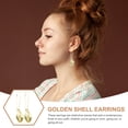 thumbnail image 3 of unbranded Aretes Colgantes De Concha Con Acabado Dorado Para Uso Diario Y Fiesta, 3 of 8