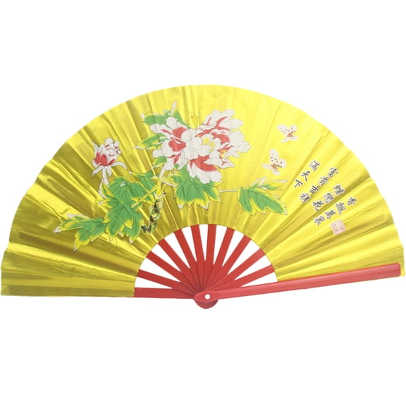 GOOHOCHY  Tai Chi Bamboo Silk Fan Traditional Foldable Folding Gift Fitness