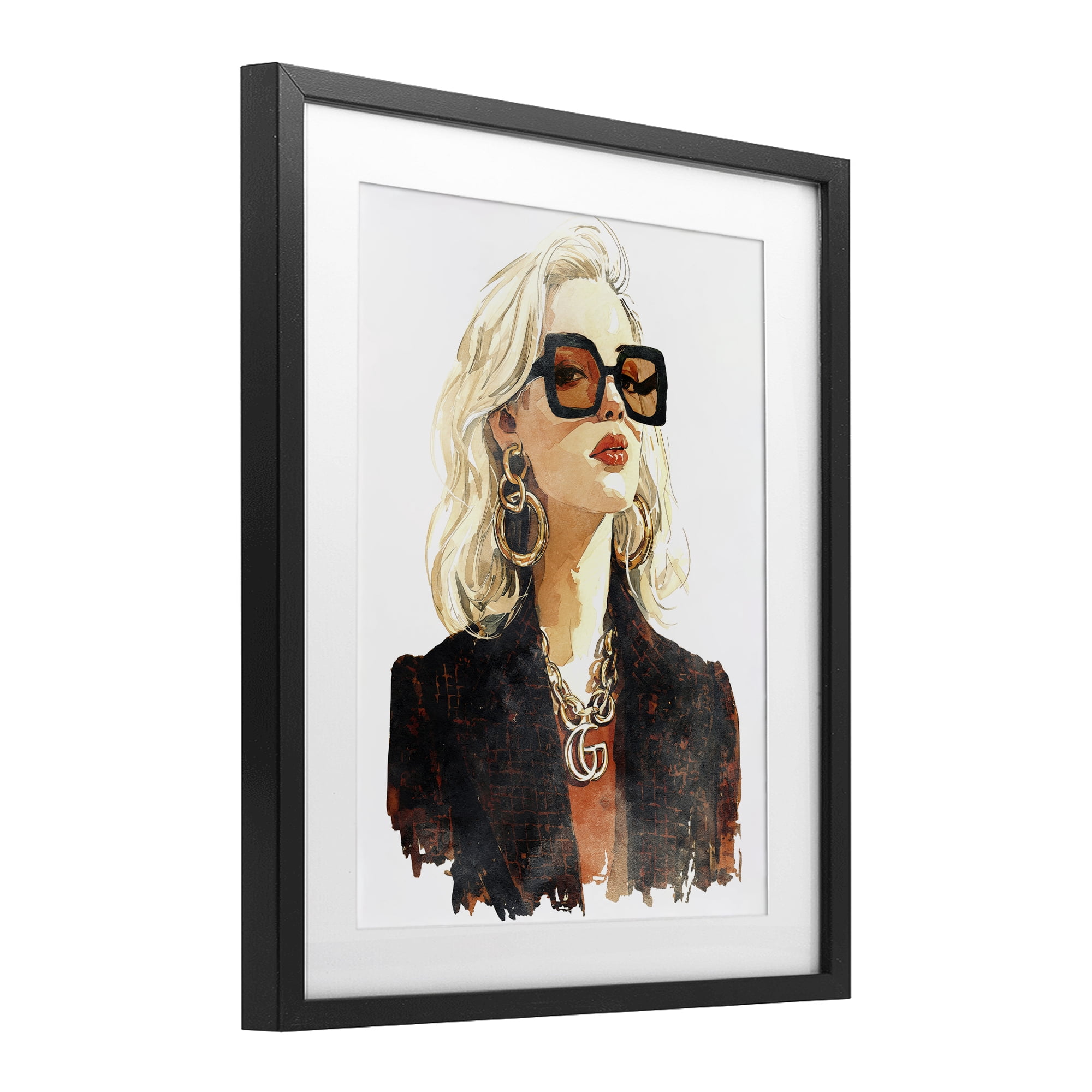 Stupell Industries Luxurious Gilded Gaze Black Framed Print Under Glass, design by Svetlana Aleynikova