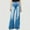 Blue, variant on HUPOM Chino Pants For Women Womens Pants Casual High Waist Rise Full Flare-Leg Navy 4XL